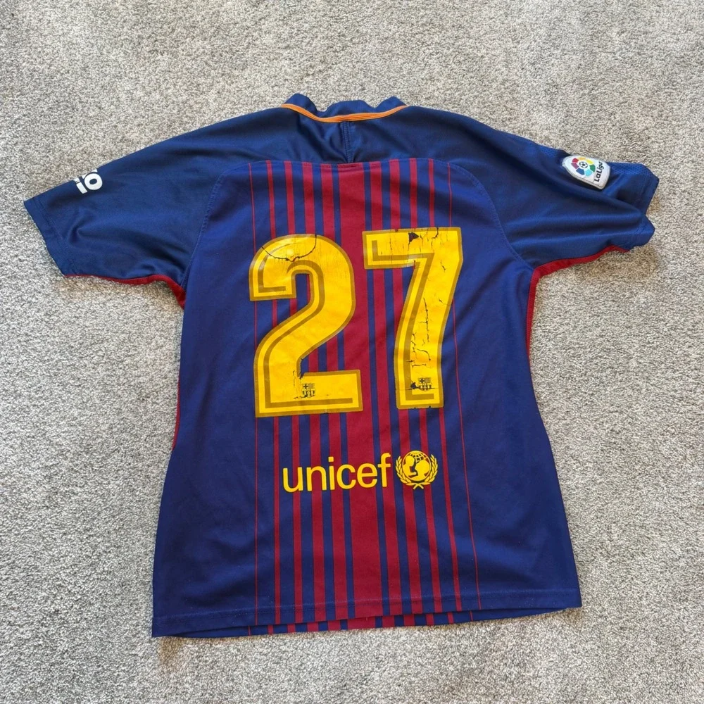 Nike FC Barcelona 2017-18 Home Aeroswift Jersey Blue Red La Liga Mens M 27